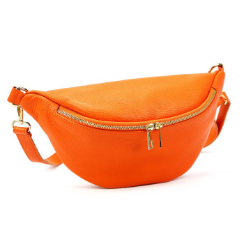 Dámska kožená ľadvinka oranžová KZ2260928