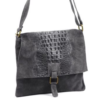 Kožená kabelka Luka sivá KZ2261228