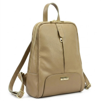Dámsky kožený batoh MiaMore béžový (KZ2260763) 9,5l