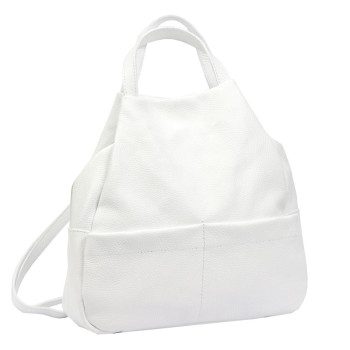 Dámsky kožený ruksak biely Luka KZ57590 9l