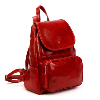 Dámsky kožený batoh Florence červený (KZ56638) 11l